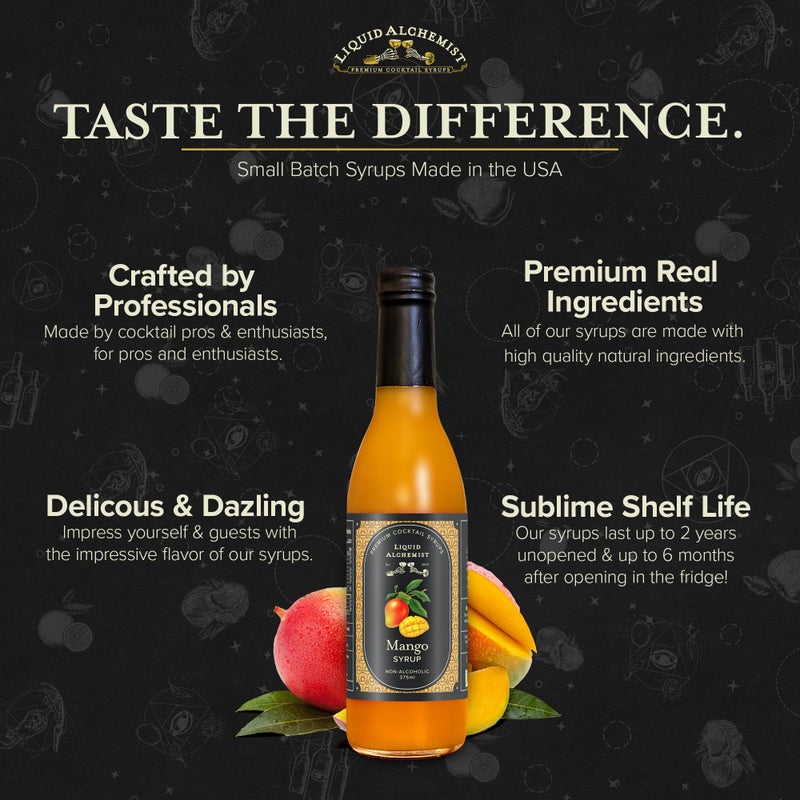 Liquid Alchemist Mango Syrup for Drinks - Real Ingredients Make our Mango Puree for Cocktails the Perfect Margarita Mix - Our Tropical Flavoring Syrup is Non-GMO & Vegan (12.7 oz) - Image 5